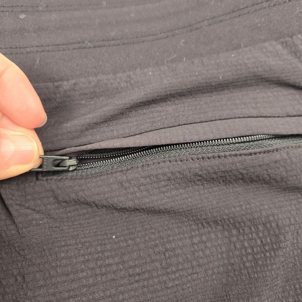 Athleta Size 12 Womens Black Skort Zip Pockets Built-In Shorts Drawstring Tennis - Picture 6 of 7
